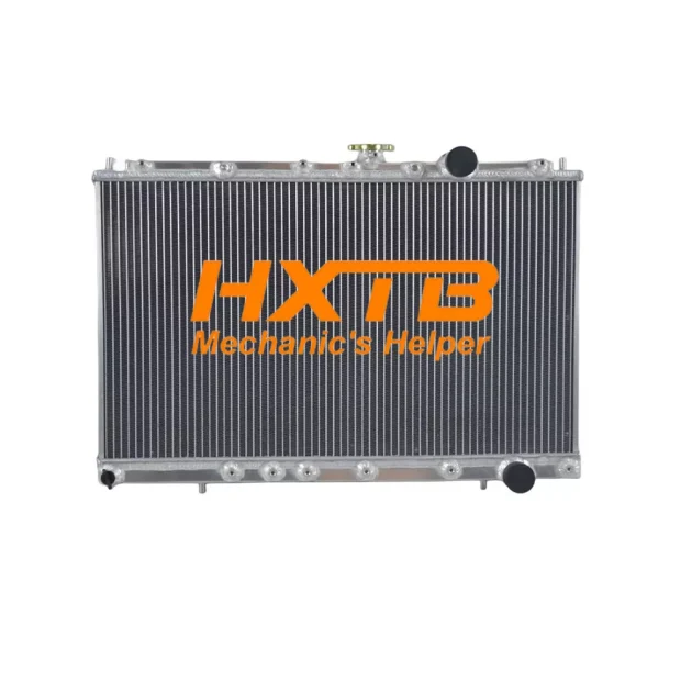 High-performance aluminum radiator for Mitsubishi Lancer Evolution I (1992-1996), designed for improved cooling in manual transmission models