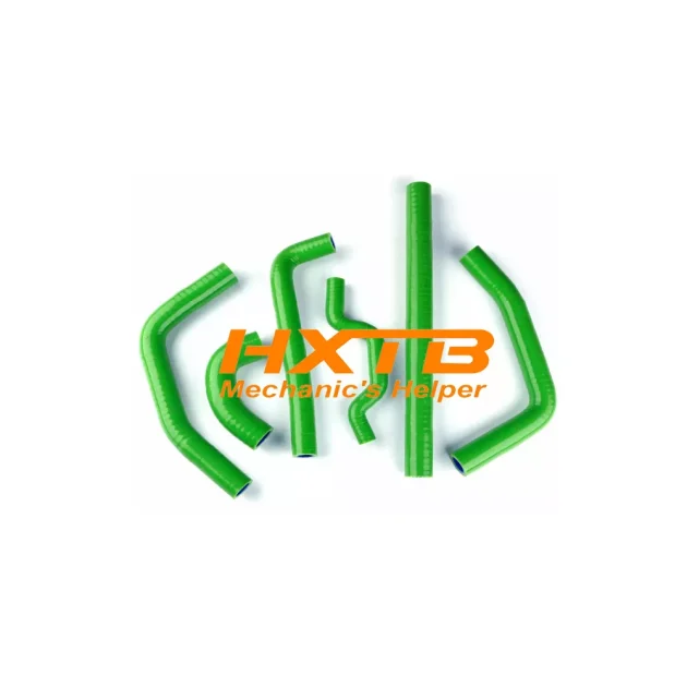 Aftermarket GREEN silicone radiator hoses for Kawasaki KX250F (2009-2014) – Reinforced fit for motocross & enduro