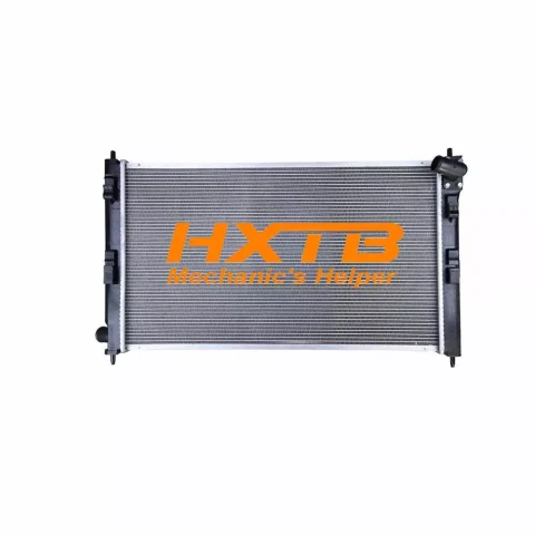 Direct-fit radiator for 2009-2015 Mitsubishi Lancer EX Automatic, built with an aluminum core and reinforced plastic tanks