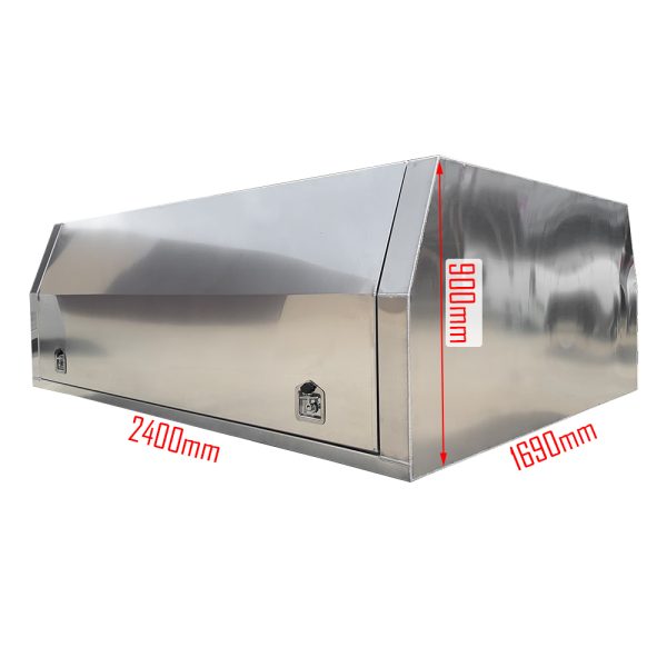 2400L x 1690W x 900H mm Flat Plate Aluminium Canopy Toyota Single Cab Narrow Tray - Image 2