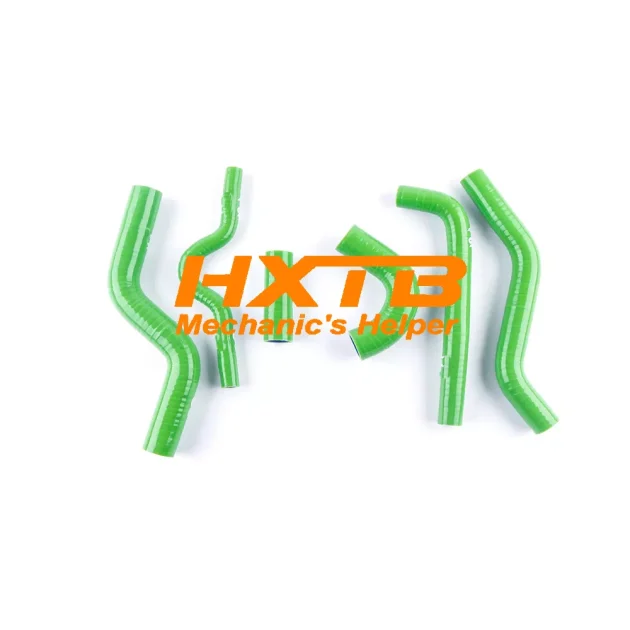 Replacement silicone hoses in GREEN for Kawasaki KX250F/KXF250 2007-2008 cooling system