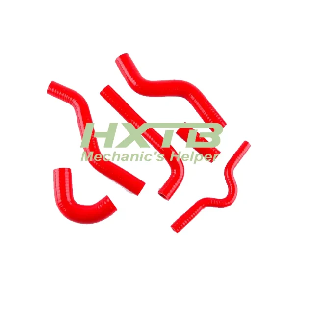 Aftermarket RED silicone radiator hoses for 2007-2008 Kawasaki KX250F motocross bike