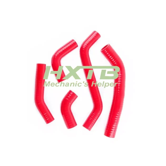 Durable RED silicone coolant hoses for Kawasaki KXF450 (2006-2008) - improves heat resistance & engine cooling