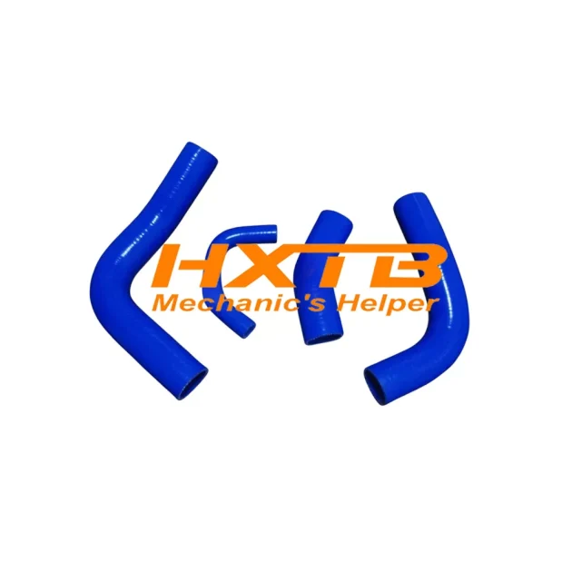 Upgraded blue silicone hose set for Toyota Land Cruiser 80 Series 3F engine, including radiator and heater hoses