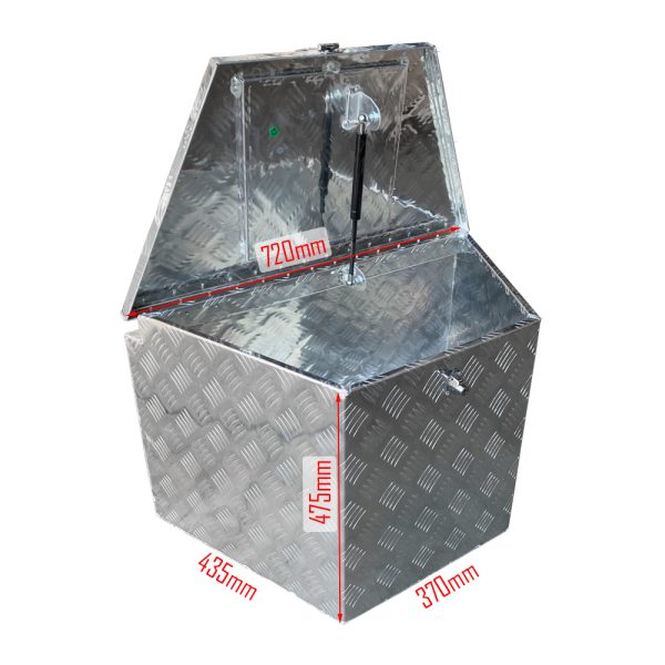 720(370F)Lx435Wx475H mm Aluminium Drawbar Tool Box - Image 3