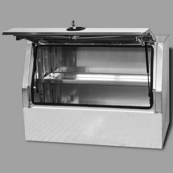 1400x600x850mm Flat Plate Half Door Aluminium Ute Toolbox - Image 3