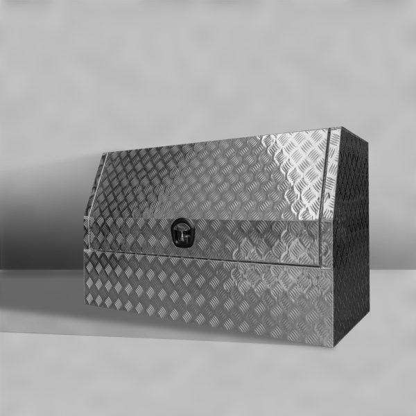 1700x600x850mm Checker Plate Half Door Aluminium Ute Toolbox - Image 2