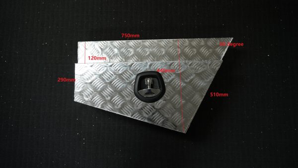 750x230x440mm Checker Plate Tapered Under Tray Tool Box - Image 3