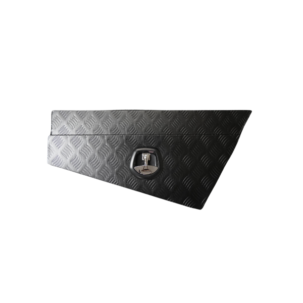 Black 900x230x440mm Checker Plate Tapered Under Tray Tool Box - Image 3