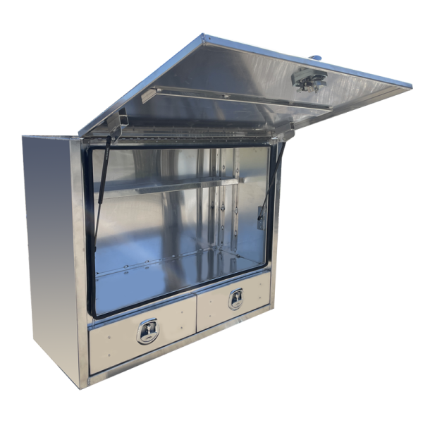 1800x600x1150mm Flat Aluminium Truck Toolbox with 2 Drawers - Image 3