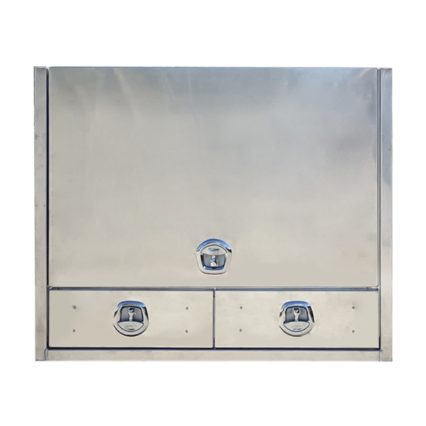 1800x600x1150mm Flat Aluminium Truck Toolbox with 2 Drawers