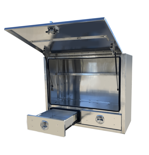 1800x600x1150mm Flat Aluminium Truck Toolbox with 2 Drawers - Image 8
