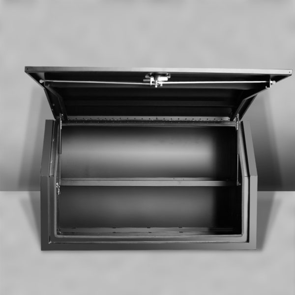 BLACK 1400x600x850mm Flat Plate Full Door Aluminium Toolbox - Image 2