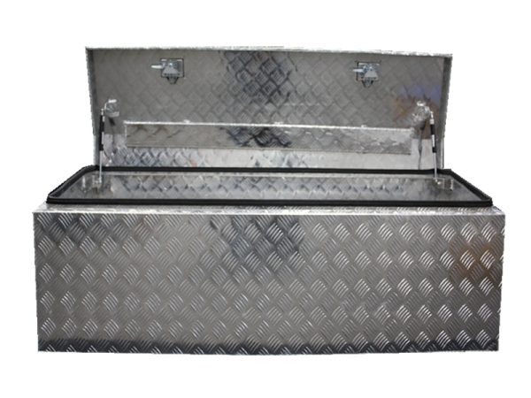 1200x600x500mm Checker Plate Chest Top Open Aluminium Tool Box - Image 2