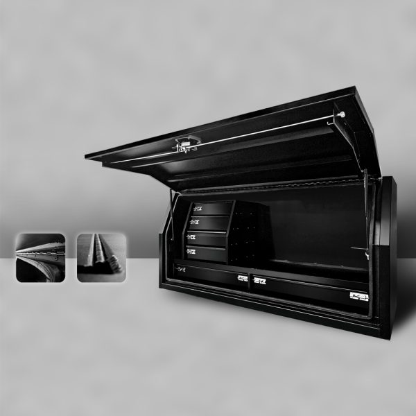 1800x600x850mm Black Aluminium Toolbox With Drawers - Image 4