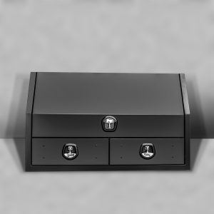 Black 1400x600x850mm Flat Plate Half Open with 2 Drawers Toolbox