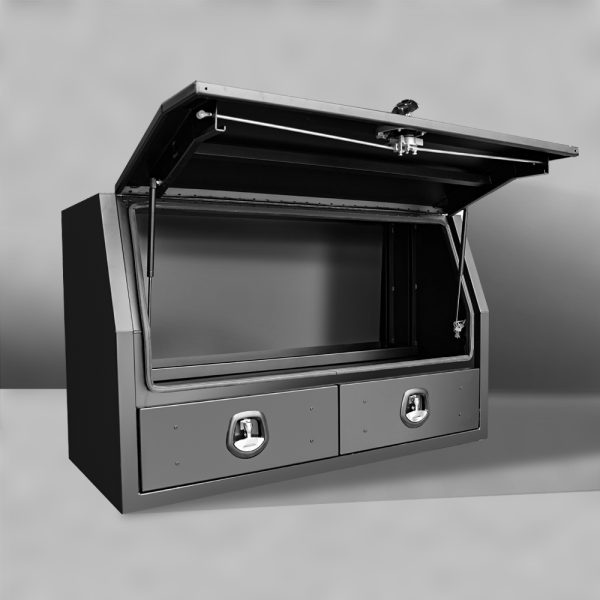 Black 1400x600x850mm Flat Plate Half Open with 2 Drawers Toolbox - Image 3