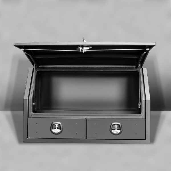 Black 1400x600x850mm Flat Plate Half Open with 2 Drawers Toolbox - Image 4