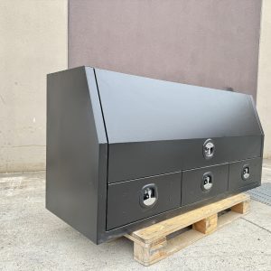 Black 1700x600x850mm Flat Plate Half Open with 3 Drawers Toolbox