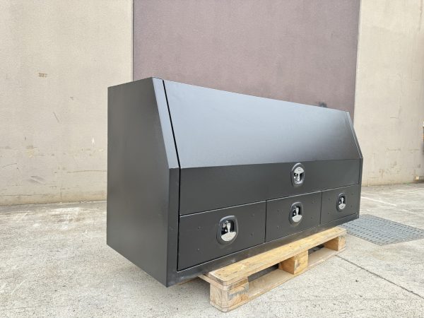 Black 1800x600x850mm Flat Plate Half Open with 3 Drawers Toolbox - Image 3
