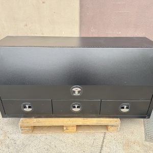 Black 1800x600x850mm Flat Plate Half Open with 3 Drawers Toolbox
