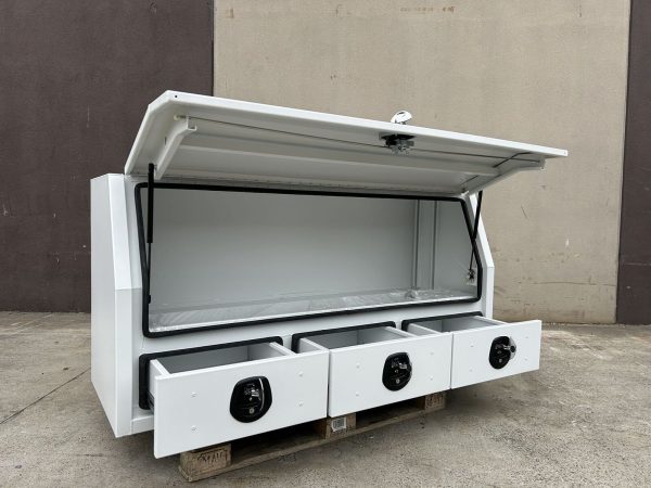 White 1800x600x850mm Flat Plate Half Open with 3 Drawers Toolbox - Image 2