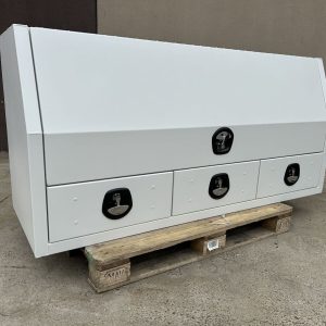 White 1800x600x850mm Flat Plate Half Open with 3 Drawers Toolbox