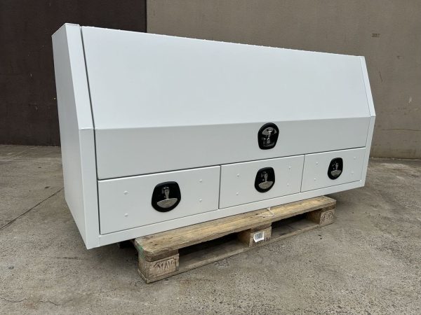 White 1800x600x850mm Flat Plate Half Open with 3 Drawers Toolbox
