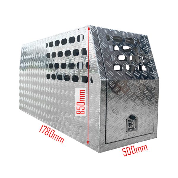 500mm Checker Plate Aluminium Half Dog Box - Image 2