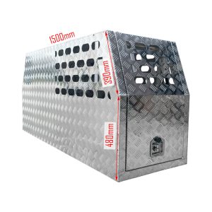 500mm Checker Plate Aluminium Half Dog Box - Image 3