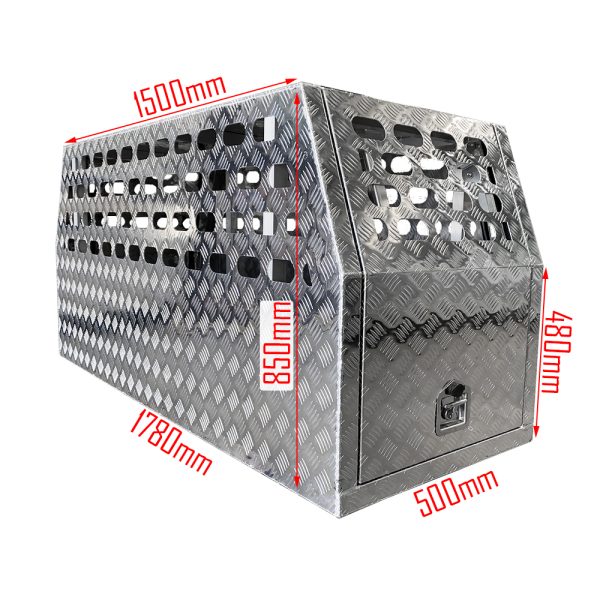 500mm Checker Plate Aluminium Full Dog Box - Image 2