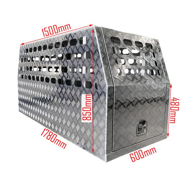 600mm Checker Plate Aluminium Full Dog Box - Image 2