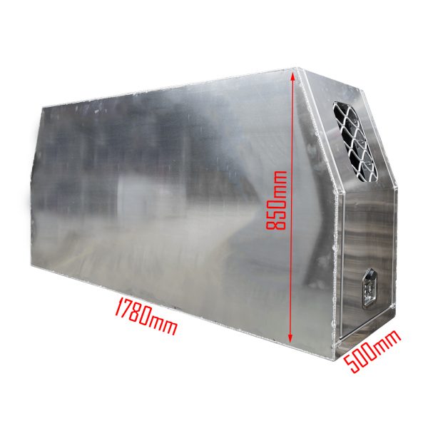 500mm Meshed-windows Flat Aluminium Gullwing Canopy Full Dog Box - Image 2