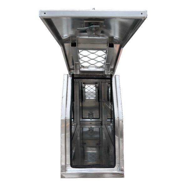 500mm Meshed-windows Flat Aluminium Gullwing Canopy Full Dog Box - Image 4