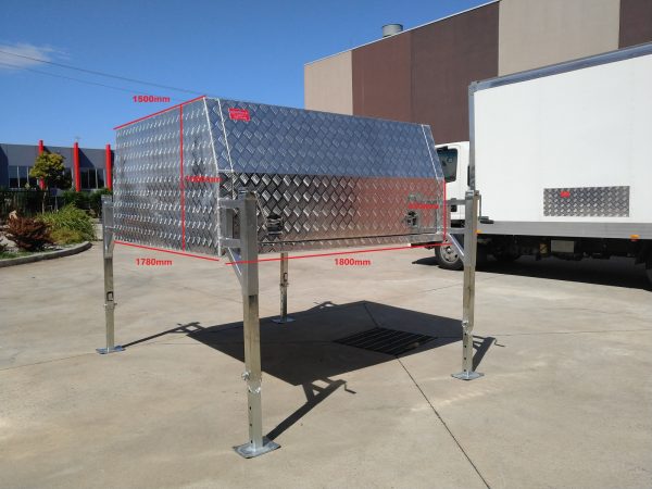 1800mm x 1000mm High Checker Plate Aluminium Canopy