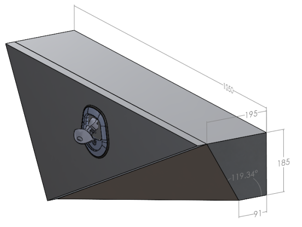 1050mm Ute Tapered Under Tray Tool Boxes - Image 8