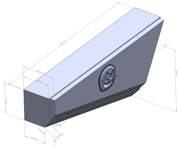 1008mm Double Tapered Under Tray Tool Box - Image 10