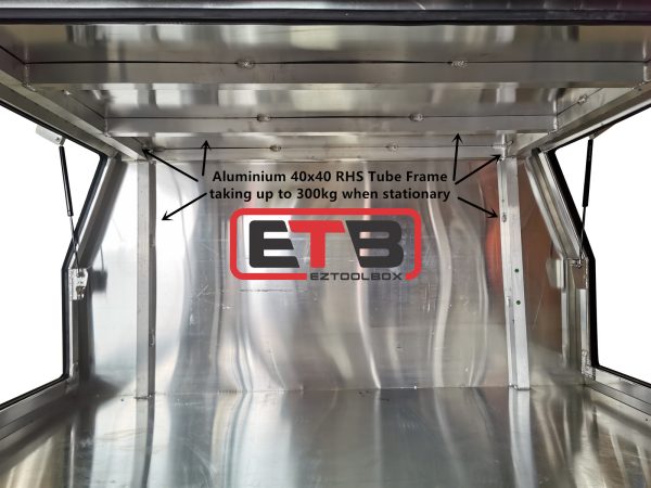 3 Doors 1500mm Flat Plate Aluminium Canopy - Image 5