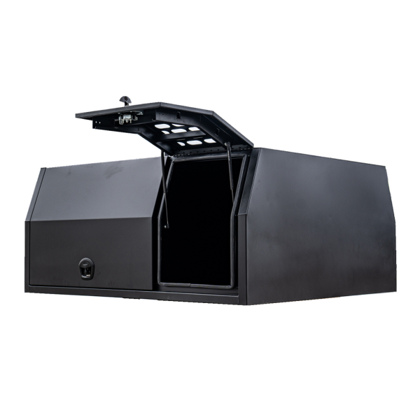 1600mm Aluminium Ute Canopy with 1/4 Dog Box - Black - Image 2