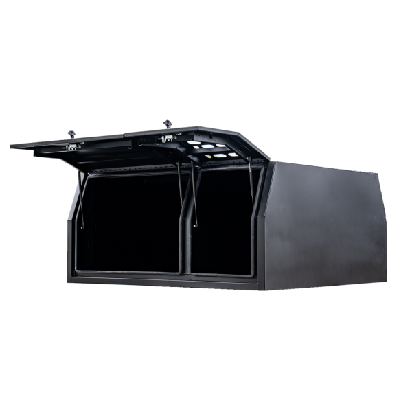 1600mm Aluminium Ute Canopy with 1/4 Dog Box - Black - Image 3