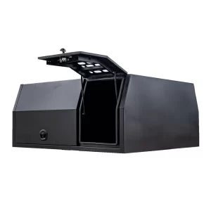 1800mm Flat Aluminium Ute Canopy Dog Box - Black