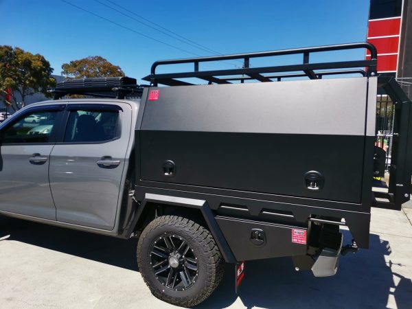 Aluminium 1780W x 1650L mm Headboard Tray with Under Tray Toolboxes - Image 3