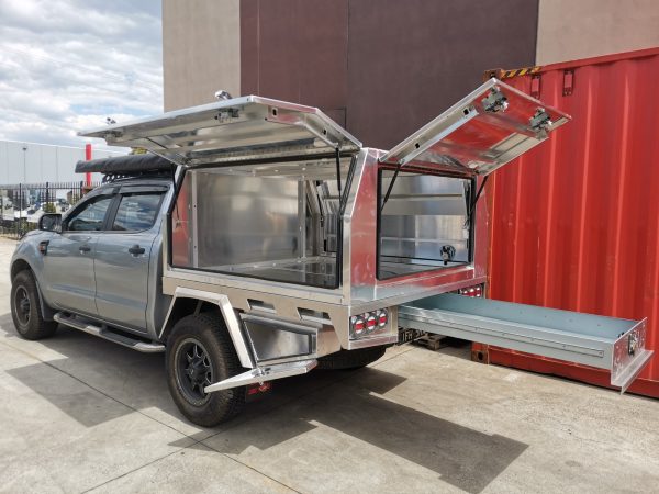 Aluminium 1780W x 1800L mm Ute Tray with Under Tray Toolboxes - Image 8
