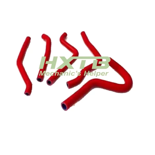 Direct-fit red radiator hoses for Kawasaki KX250 2-stroke motocross bike