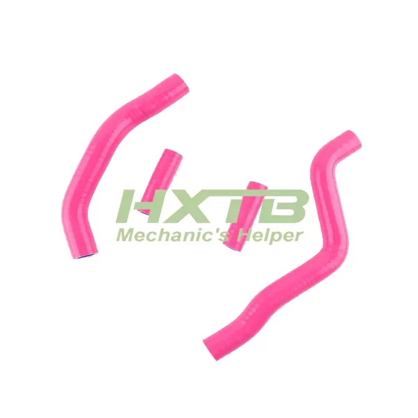 PINK silicone hoses for Kawasaki KX125 radiator, 2003-2008 models, improves cooling