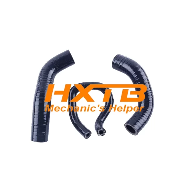 Vibrant BLACK silicone hose kit designed for Kawasaki Ninja EX650 & EX650R (2006-2008), improves engine cooling