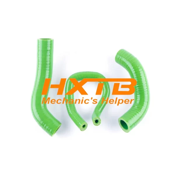 High-quality GREEN silicone cooling hose set for Kawasaki Ninja EX650 & 650R (2006-2008), leak-proof design