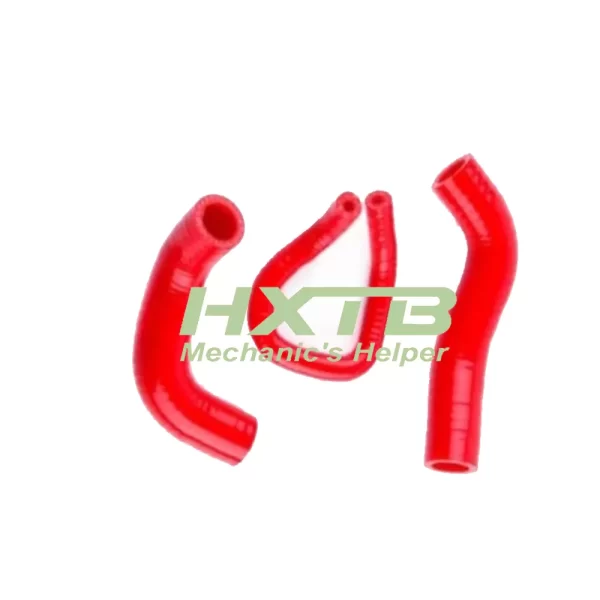 Red silicone radiator hose replacement kit for Kawasaki Ninja EX650 & EX650R (2006-2008), resists cracking