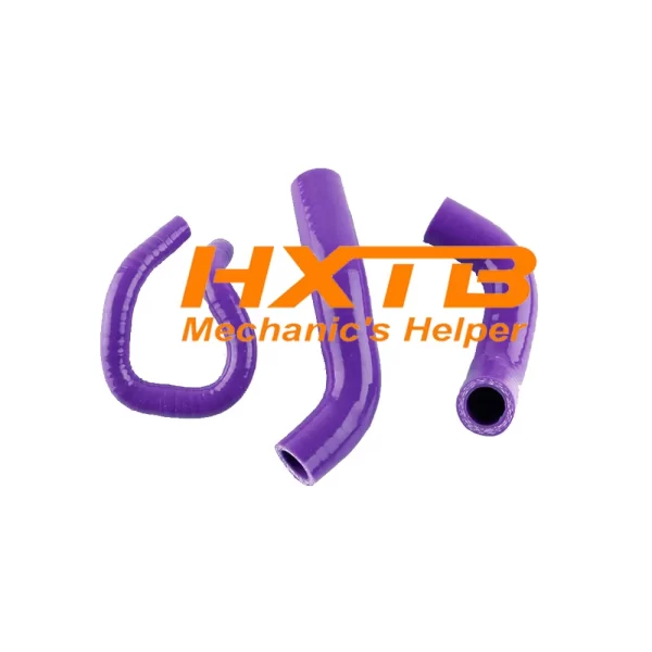 Durable PURPLE silicone radiator hose set for Kawasaki Ninja EX650 & EX650R (2006-2008), prevents overheating