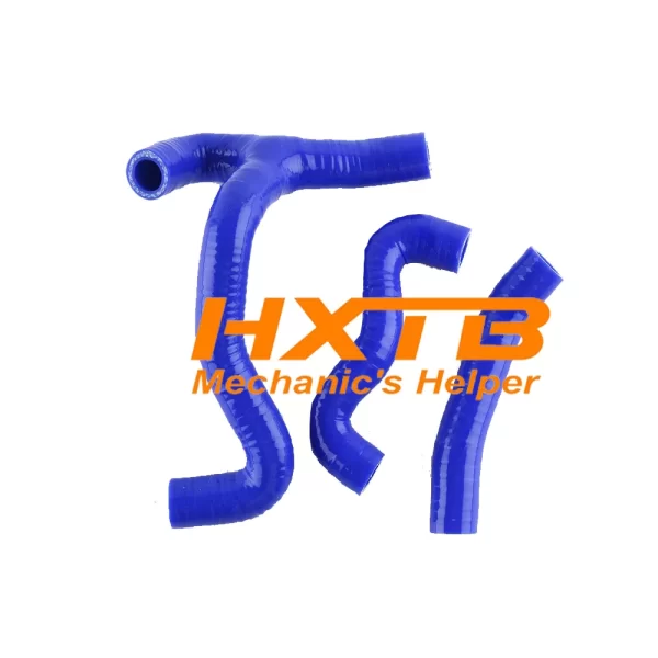 BLUE silicone radiator hose kit for KTM 50 SX Mini & SXS 50cc/49cc (2012-2018), includes Y-pipe for enhanced cooling